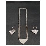 Faux Prada Necklace & Earrings NO REFUNDS