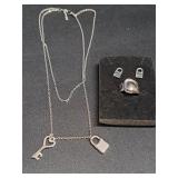 Faux Uno Necklace, Earrings, Ring NO REFUNDS