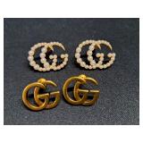 2) Pair Faux Gucci Earrings  NO REFUNDS