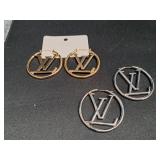 2) Pair  Faux Vuitton Earrings  NO REFUNDS