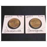 2) 2000 P Sacagawea Dollars