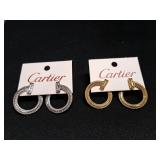 2) Pair Faux Cartier Earrings NO REFUNDS