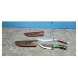 2) Knives 4' & 5.5' with Belt Sheaths