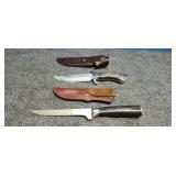 2) Knives 5'- 6' with Belt Sheaths