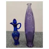 Vintage Avon Cobalt Blue Decanter & Other