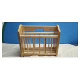 Blonde wooden magazine rack