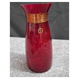 Ruby Red Glass Vase