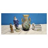 Vintage Ceramic Figurines and Vase