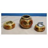 Hand Carved Alabaster Lighter & Ashtray