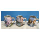 3 vintage hand painted mugs Made in Japan