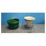 Strainer and wicker bucket