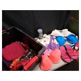 Tote of Scarves, Bra's & Sandals