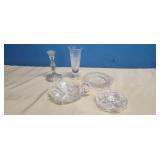 Vintage Crystal - Dishes, Vase, Candle Holder
