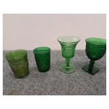 Assorted  Green Goblets & Tumblers