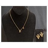 Faux  Vuitton Necklace & Earrings   NO REFUND