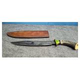 12' Bone handle knife with sheath