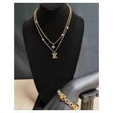 Faux Vuitton Necklace & Bracelet