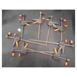 Tote of Bar Clamps (8)