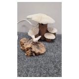 1960's Coral and Driftwood Mushroom Table Lamp