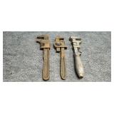 3 Vintage collectable pipe wrenches