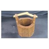 Vintage Japanese Teck Style Wood Bucket