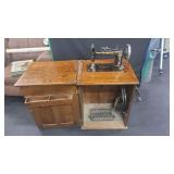 Antique New Goodrich Sewing Machine with Cabinet