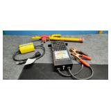 Battery tester, sterling wheel lock and other item