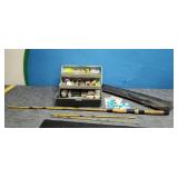 Glass Factor Rod, Case & Box of Tackle