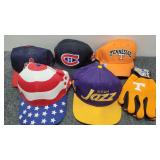 5) Sports Team Caps 1) Pair of Gloves