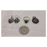 925 Silver Ring Size 6.25, Earrings & Pendant