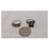 Two  925 Silver Rings Size 6.75