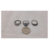 925 Silver Rings  Size 6.75, 6.75 & 7.0
