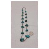 Navajo Turquoise Necklace with 925 Silver Clasp