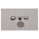 925 Silver Rings Size 6.5, 7.25 & 6.75