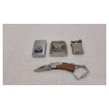 Vintage Lighters & Key Chain Knife