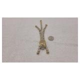 Vintage Articulated Rhinestone LionShoulder Brooch