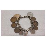 Foreign Coin Charm Bracelet