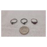 925 Silver Rings Size 7.0, 8.0 & 7.75
