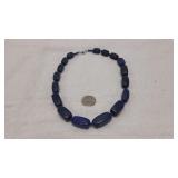 Natural Lapis Lazuli Beaded Gemstone Necklace