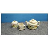 Vtg Otagiri Coffee / Tea-Pot, Cream and Sugar