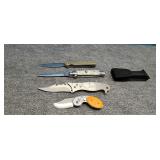 3 switch blade knives 1 finger flip