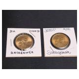 2) 2000 Sacagawea One Dollar Coins