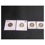 4) Nickels, 1992-S, 1998-S, 2002-S, 2004-S