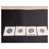 4) Nickels 1962-D, 1964, 1964-D, 1992-D