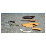 2) Pocket Knives & 2) Belt Sheath Knives