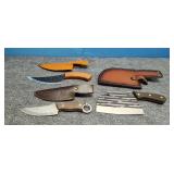 3) Knives 4'- 6' with Belt Sheaths