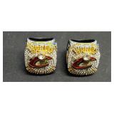 2) Large Faux Rings size 10 1/2