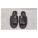 Salvatore Ferragamo Gancini Black Leather Slides