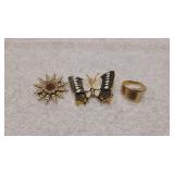 Vintage Size 5 Ring & Broaches