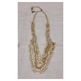 Kenneth Jay Lane Pearl & Crystal Necklace